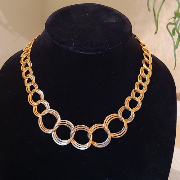 Romanza Jewelry - Romanza 18K Gold/ Bronze Graduated Circle Necklace